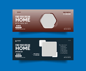 Real estate facebook cover social media post and web banner template