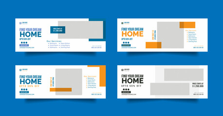 Real estate facebook cover social media post and web banner template