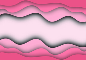 paper cut art template with abstract curve shapes design concept background for banner