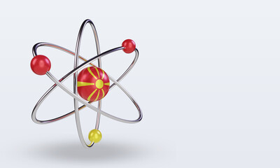 3d science day North Macedonia flag rendering left view