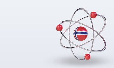 3d science day Norway flag rendering right view