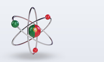 3d science day Portugal flag rendering left view