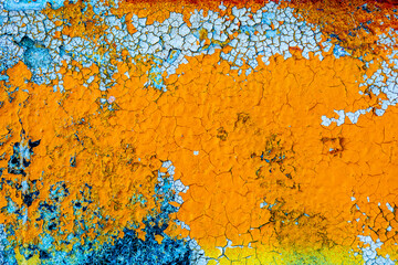 abstract colored texture. Old scratches, stain, paint splats, spots on the wall