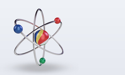 3d science day Seychelles flag rendering left view