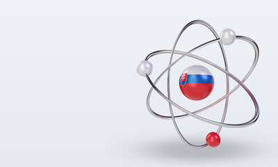 3d science day Slovakia flag rendering right view