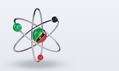 3d science day St Kitts and Nevis flag rendering left view