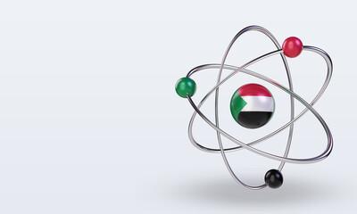 3d science day Sudan flag rendering right view
