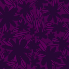 Simple floral seamless pattern with flowers for fabrics and cards and linens and kids and wrapping paper