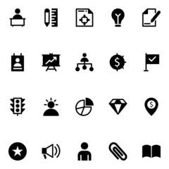 Glyph icons for project management.