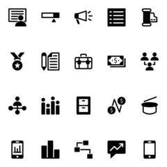 Glyph icons for project management.
