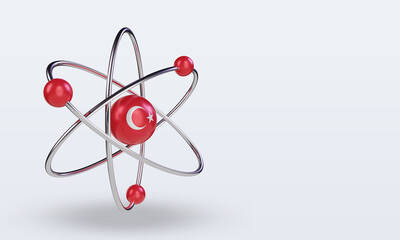 3d science day Turkey flag rendering left view