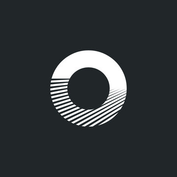 Creative letter O for logo and monogram. Minimal artistic style letter, Letter O for waves line art logo .vector