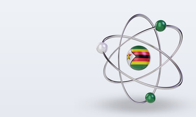 3d science day Zimbabwe flag rendering right view