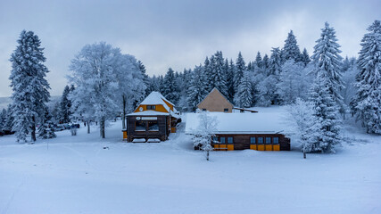 Winterwanderung im Winterwunderland Thüringer Wald bei Steinbach-Hallenberg- Deutschland