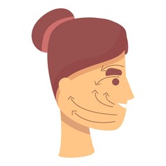 Spa face massage icon cartoon vector. Rose care. Woman oil
