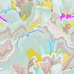 Floral abstraction seamless pattern.