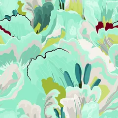 Plaid mouton avec motif Turquoise Modèle sans couture d& 39 abstraction florale.
