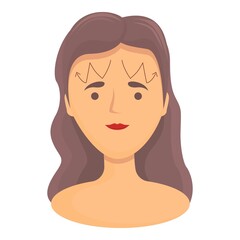 Cosmetic face massage icon cartoon vector. Facial skin. Woman beauty