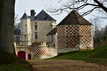 Fototapeta na wymiar Arthies; France - february 20 2021 : the castle
