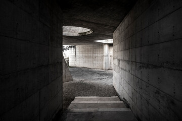 Obraz premium concrete walls in an abandoned or unfinished architectural space
