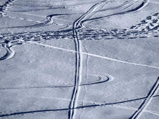 dolomites snow panorama alpine ski off slope tracks