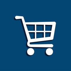 Cart symbol vector. Shopping logo design.