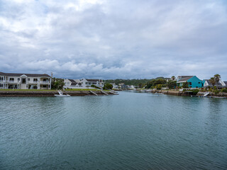Fototapeta premium Port Alfred marina on Kowie River in the Eastern Cape South Africa