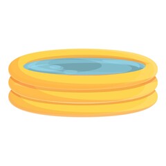 Kid inflatable pool icon cartoon vector. Beach swim. Air bed