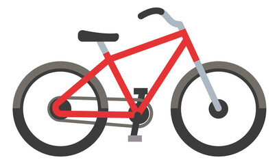 Fototapeta na wymiar Bike icon. Red two wheel bicycle side view