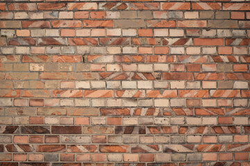 Fototapeta premium Red and yellow brick wall texture background, brick wall texture for interior or exterior design backdrop, vintage tone.