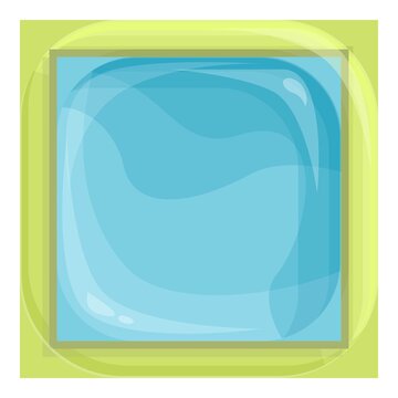 Square Inflatable Pool Icon Cartoon Vector. Water Float. Ring Raft