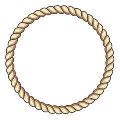 Round frame. Rope decorative border. Jute thread circle