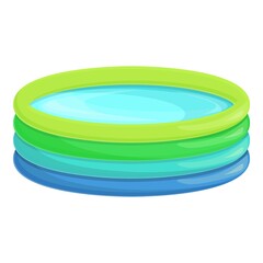 Plastic inflatable pool icon cartoon vector. Float swim. Water raft
