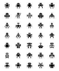 Glyph icons for robot.