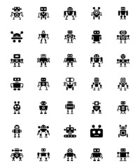 Glyph icons for robot.