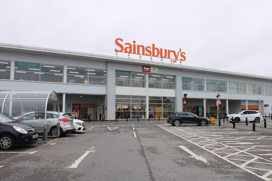 Sainsburys Supermarket And Carpark At Marus Bridge Retail Park, Wigan, UK, 21-08-2021