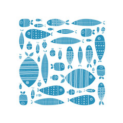 Cute decorative fish. Underwater world. Vector illustration.