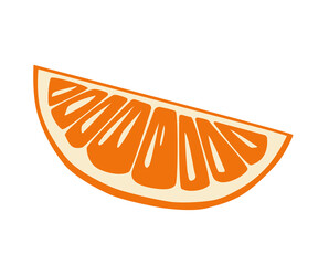 Vector illustration of an orange slice isolated on a white background.