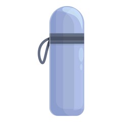 Ice fishing thermos bottle icon cartoon vector. Winter hole. Small equipment