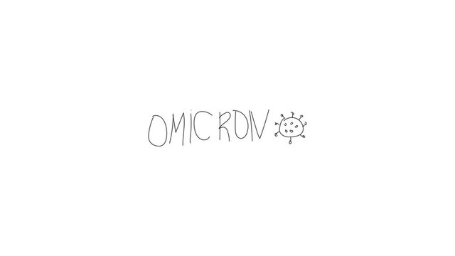 Omicron - Text animation on a white background