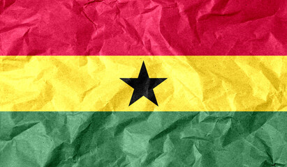 Ghana flag of paper texture. 3D image