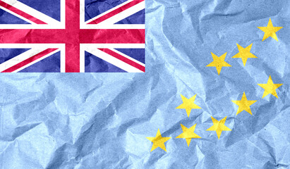 Tuvalu flag of paper texture. 3D image