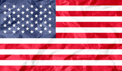 USA flag of paper texture. 3D image