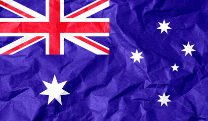 Australia flag of paper texture. 3D image