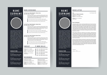 Resume Layout Set with Black Sidebar profile creative Resume CV Template