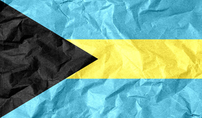 The Bahamas flag of paper texture. 3D image