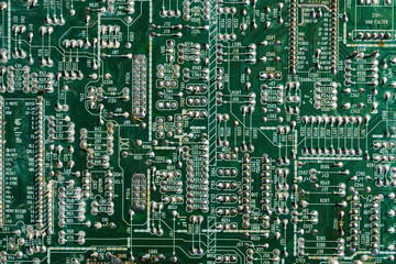 Macro shot of back side circuit board