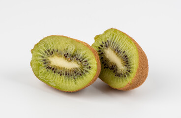 Fototapeta premium Kiwi slices on white background