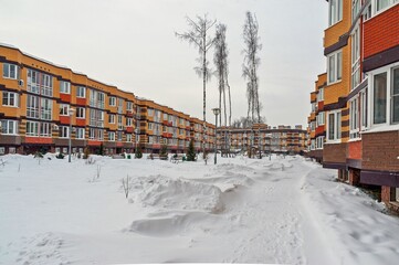 Fototapeta Street named Potapovskaya grove in the snow obraz