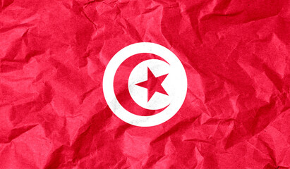  Tunisia flag of paper texture. 3D image